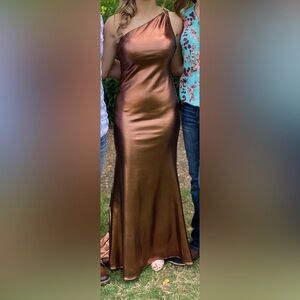 Blush Brand- Copper Pleather prom dress